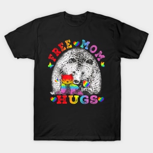 Gay Lgbt Pride Mama Bear For Women Free Mom Hugs T-Shirt